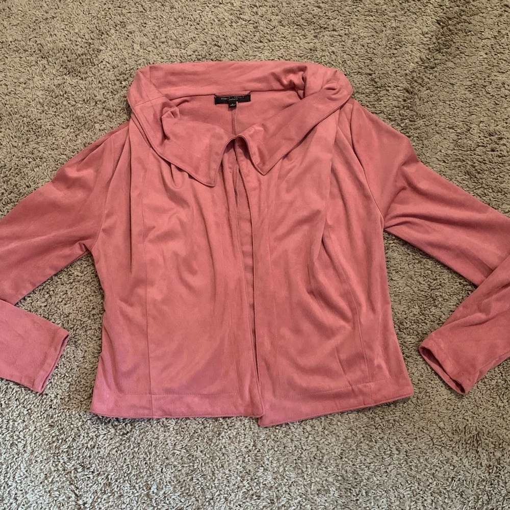 Romeo & Juliet Couture Dusty Rose Open Front Blazer Jacket Large